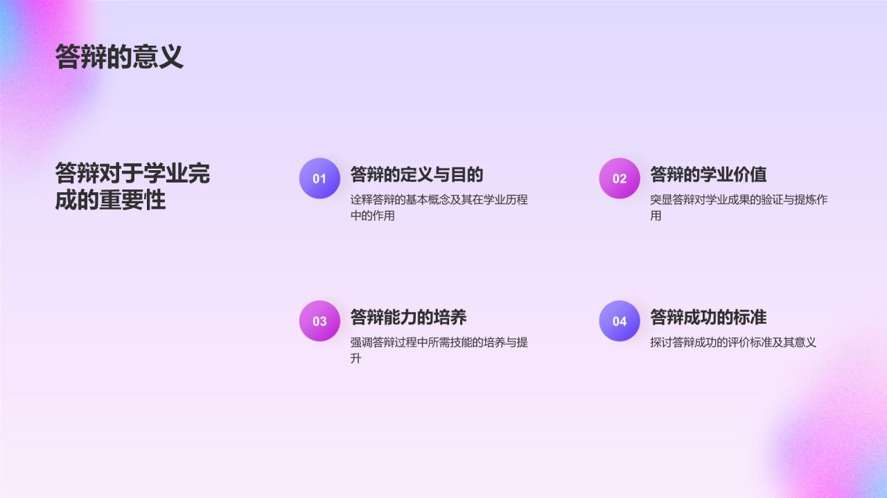 蓝色渐变风毕业答辩PPT模板