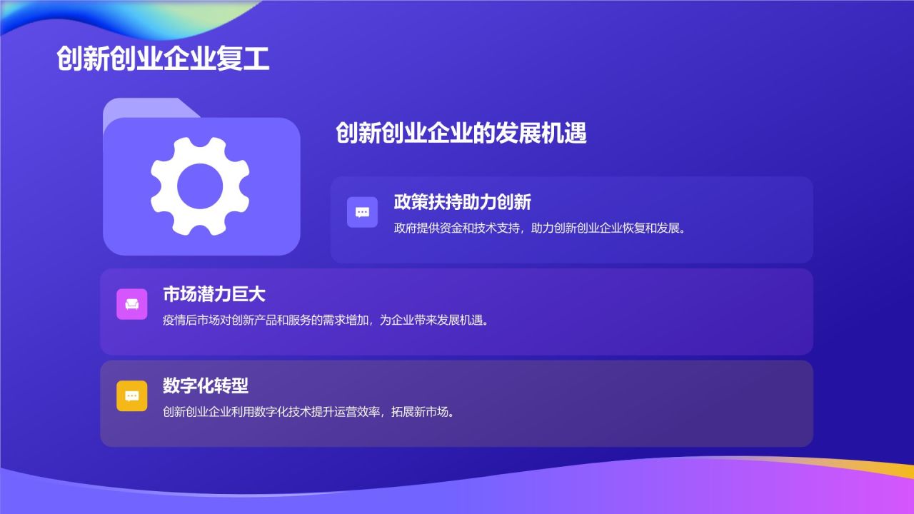 蓝色渐变风复工PPT模板