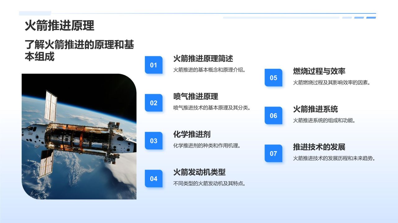 蓝色科技风航天航空知识科普PPT模板