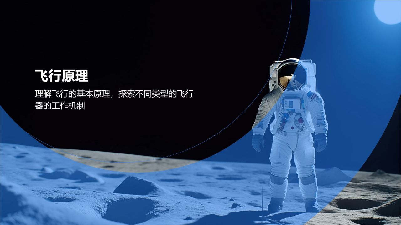 蓝色科技风航天航空知识科普PPT模板
