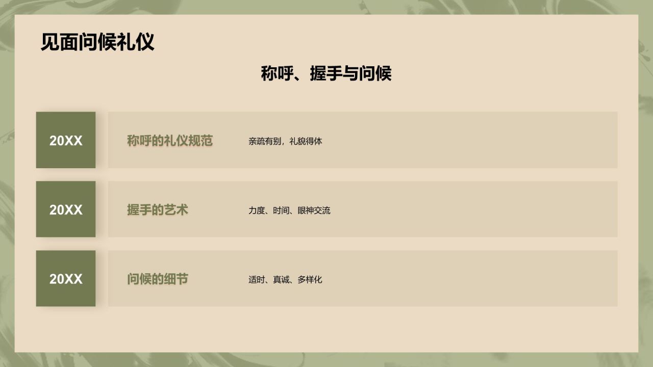 蓝色水墨风文化礼仪PPT模板