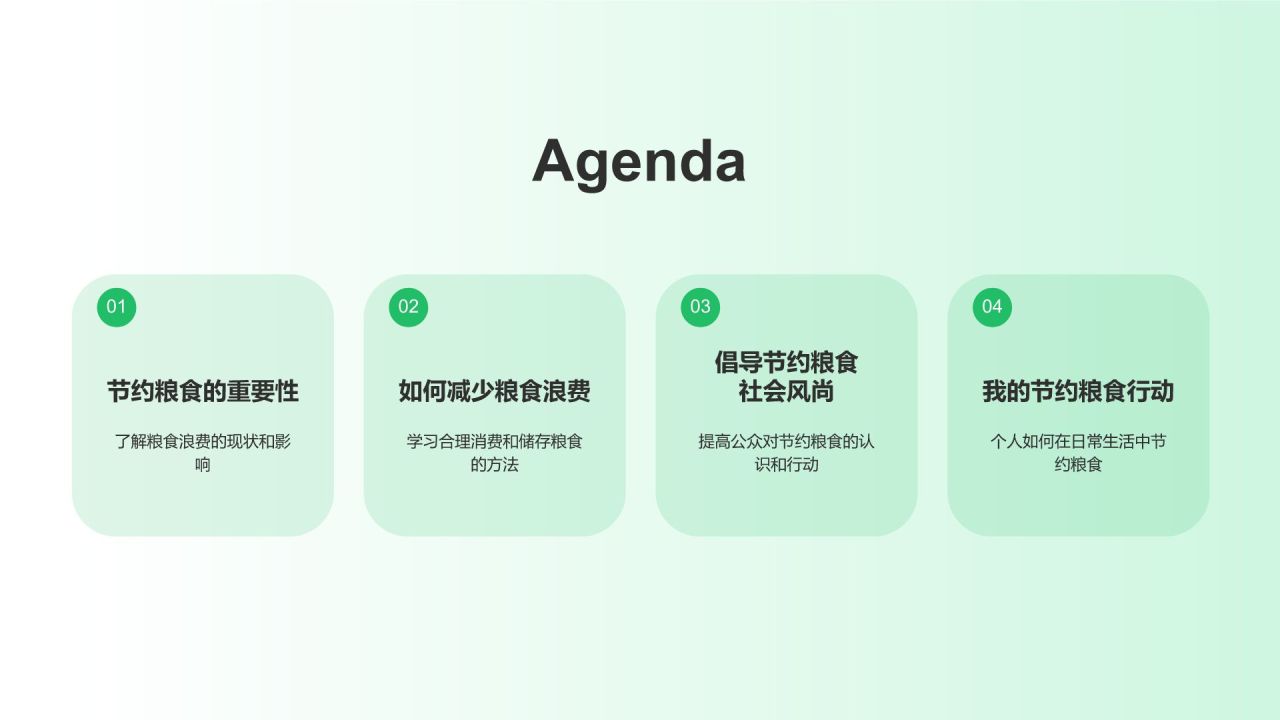 绿色摄影风节约粮食PPT模板