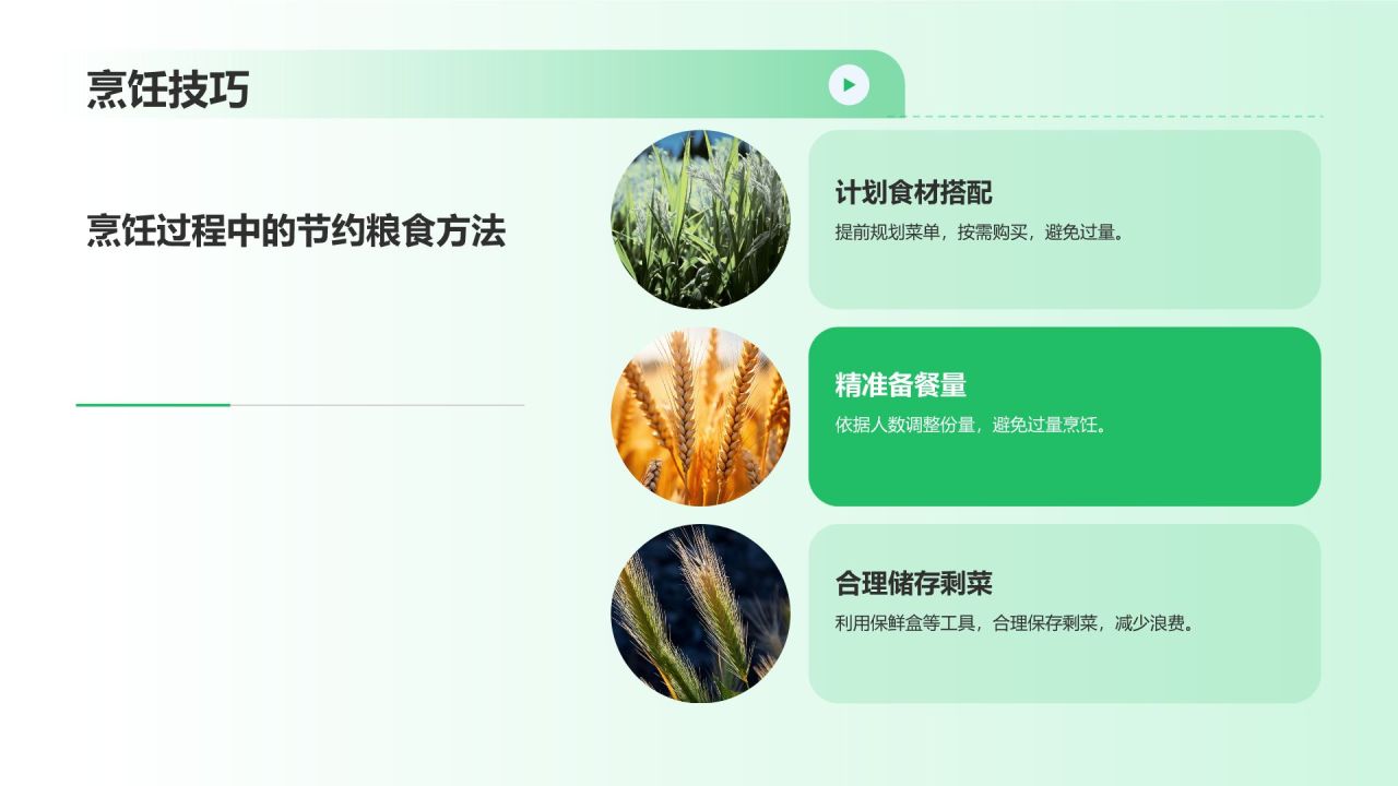 绿色摄影风节约粮食PPT模板