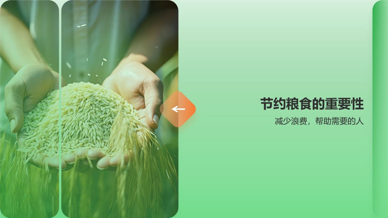 绿色摄影风节约粮食PPT模板