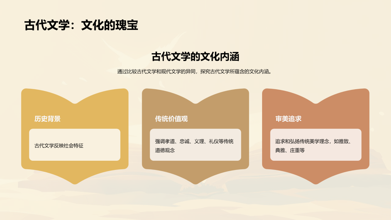 棕色简约文学比较培训课件PPT模板