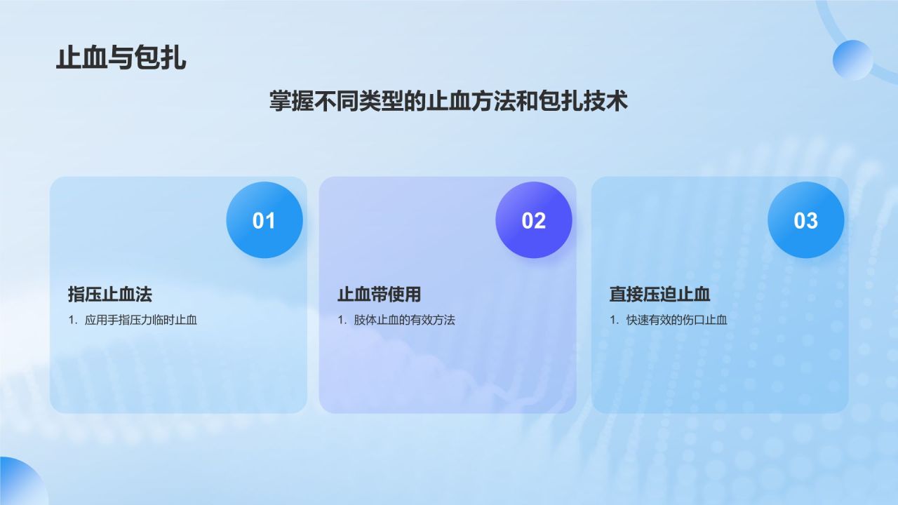 蓝色渐变风急救培训PPT模板