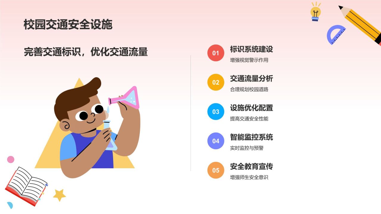 黄色卡通风校园安全PPT模板