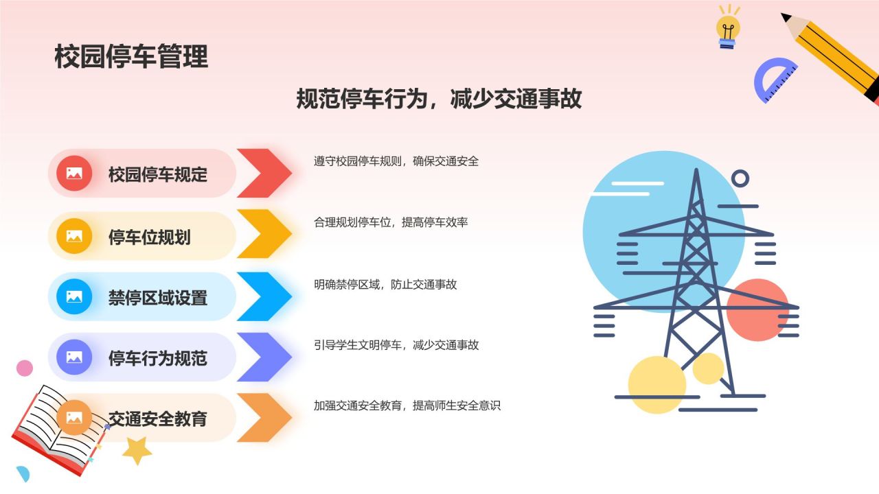 黄色卡通风校园安全PPT模板
