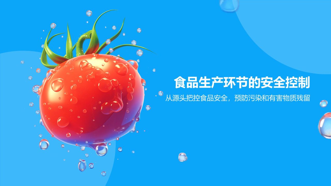 红色3D风食品安全PPT模板