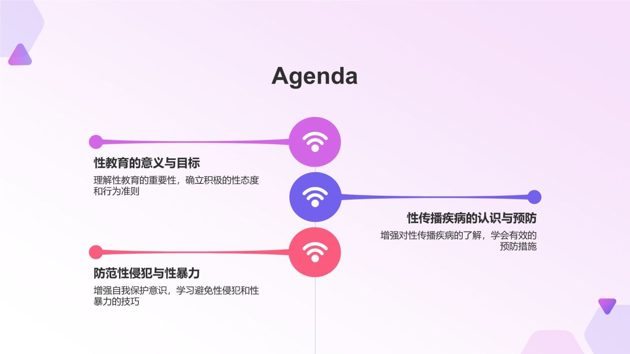 紫色渐变风性教育与防范PPT模板