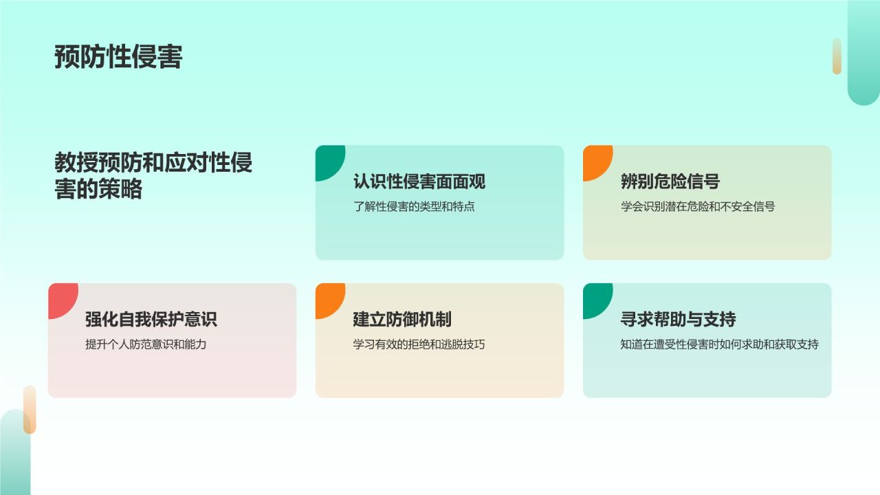 绿色插画风性教育与防范PPT模板