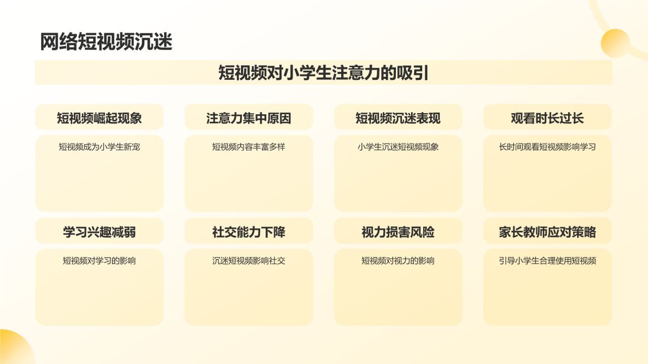 黄色科技风小学生网络防沉迷PPT模板