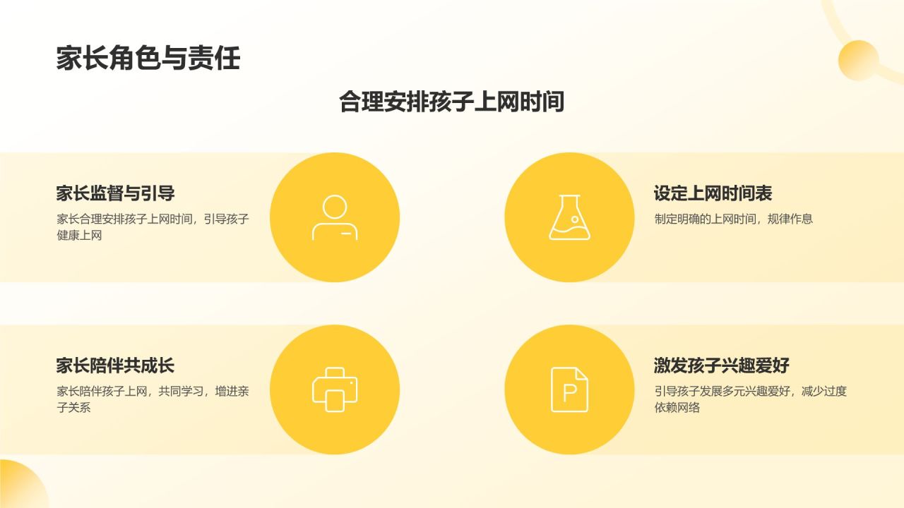 黄色科技风小学生网络防沉迷PPT模板