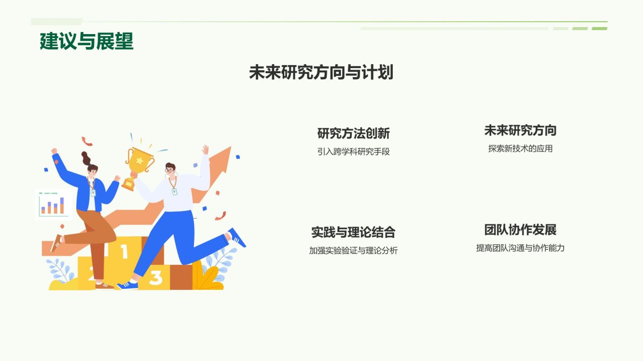 绿色插画风小组作业汇报PPT模板