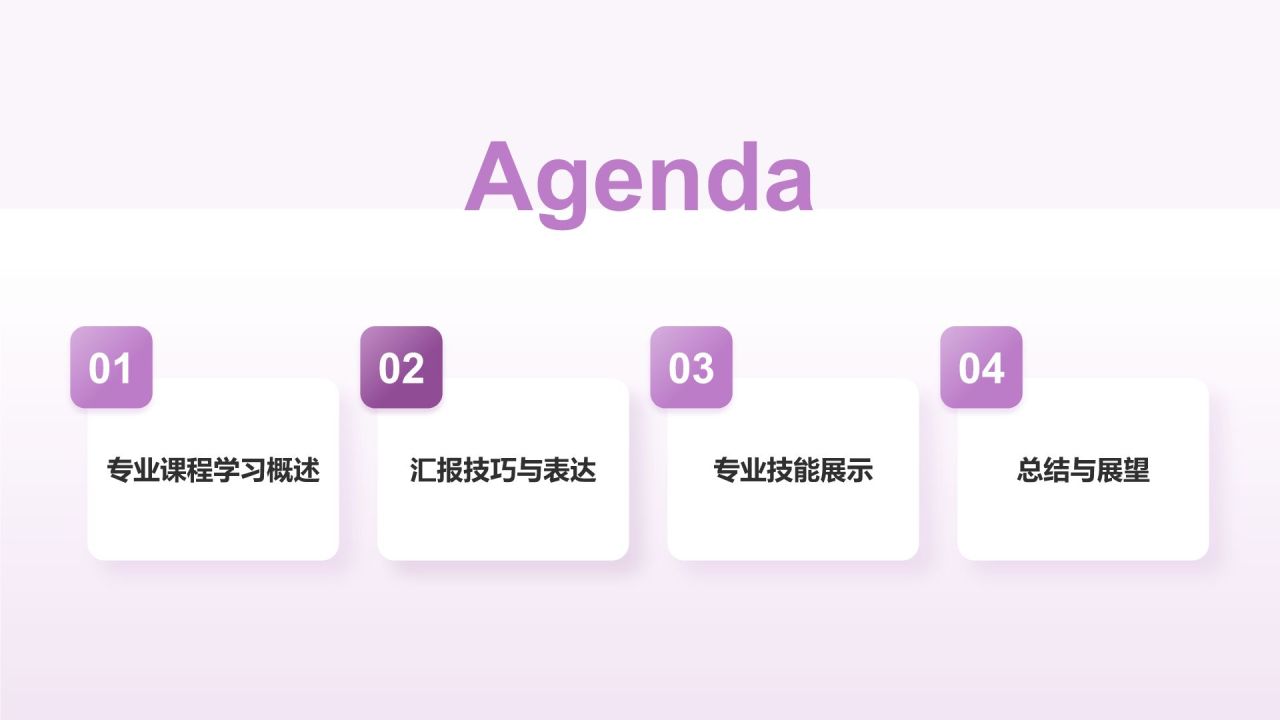 紫色商务风大学生专业课汇报PPT模板