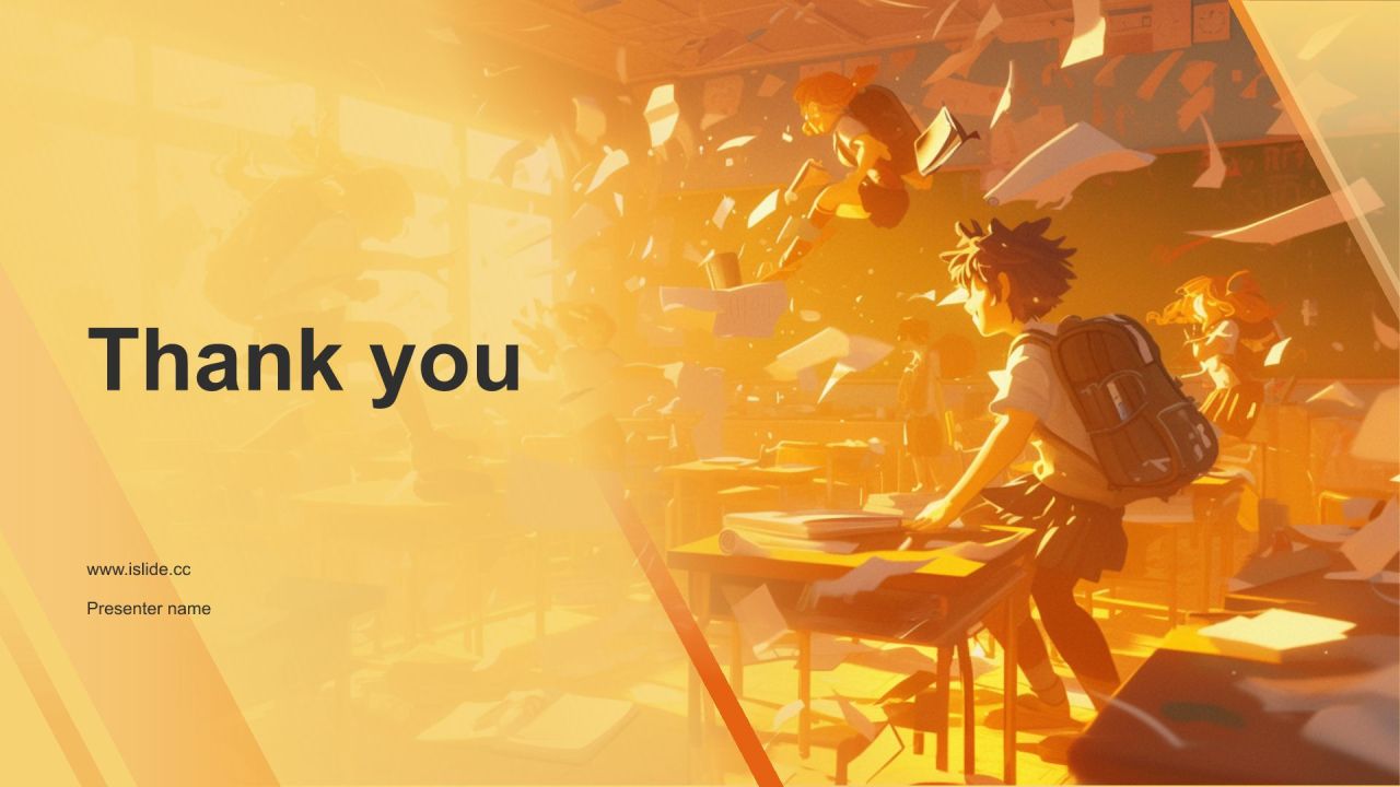 橙色3D风防止校园暴力PPT模板