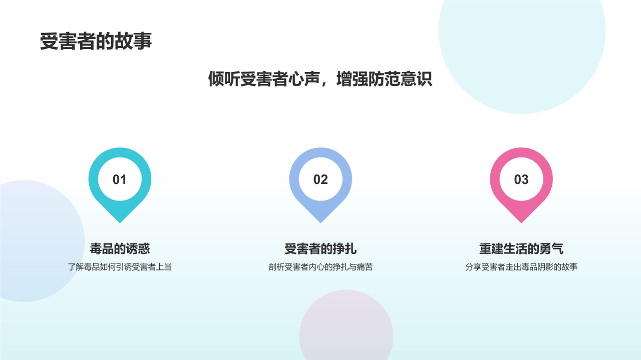 蓝色插画风远离毒品PPT模板