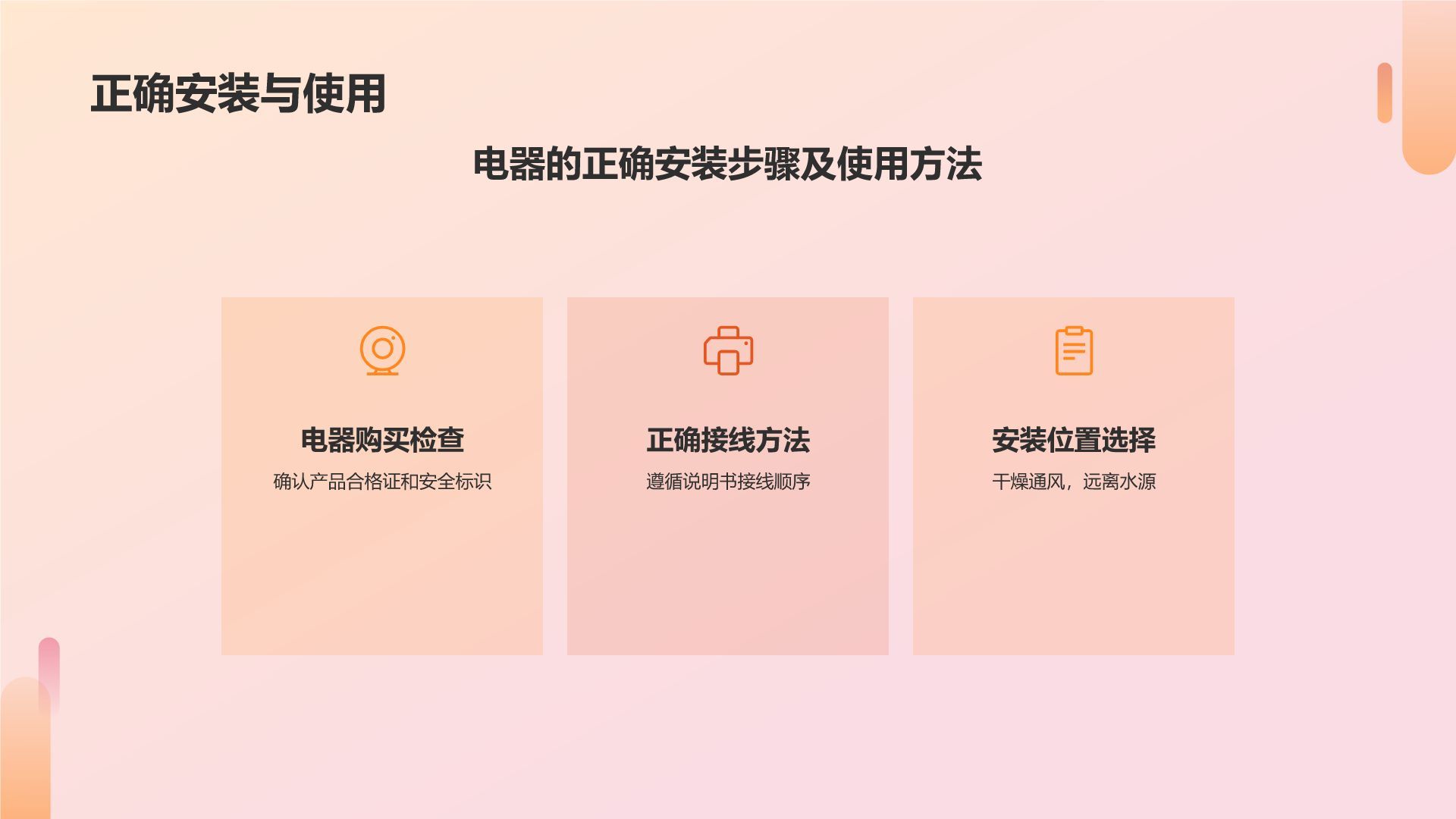橙色商务风用电安全PPT模板