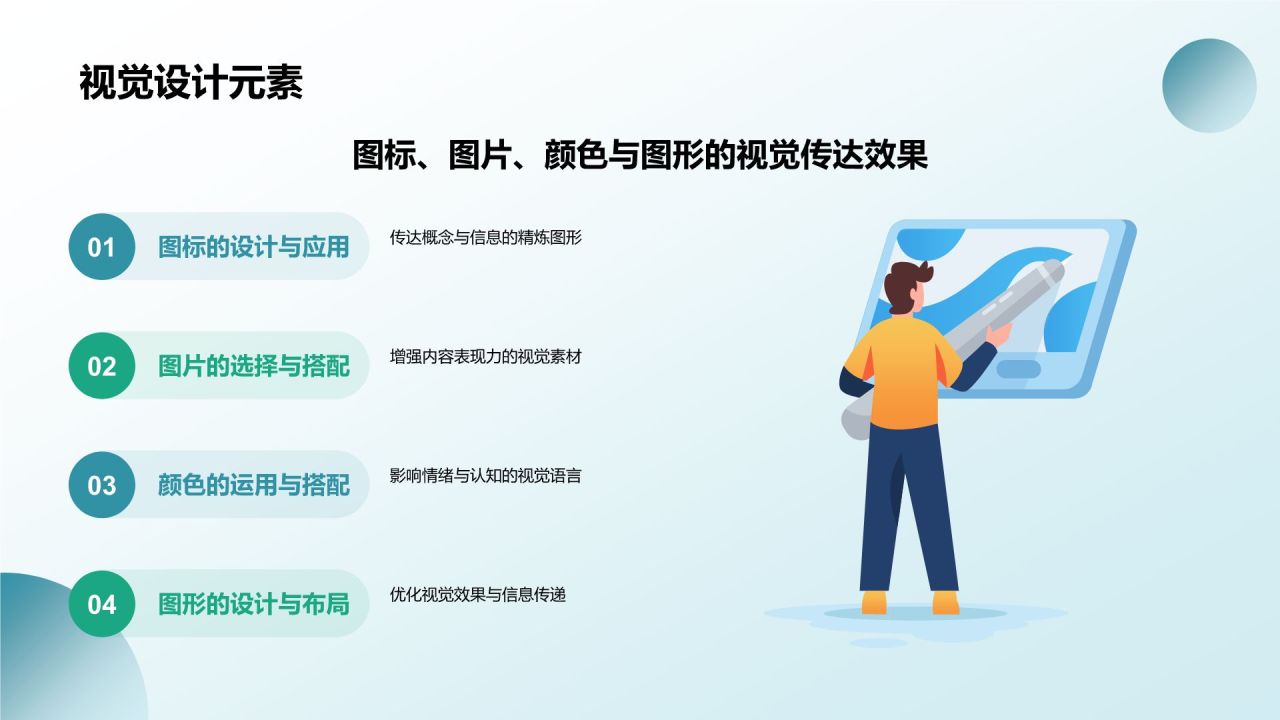 蓝色渐变风教学各学科PPT模板