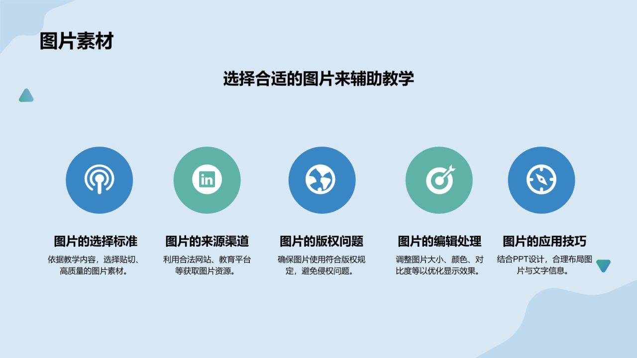 蓝色插画风教学课件PPT模板