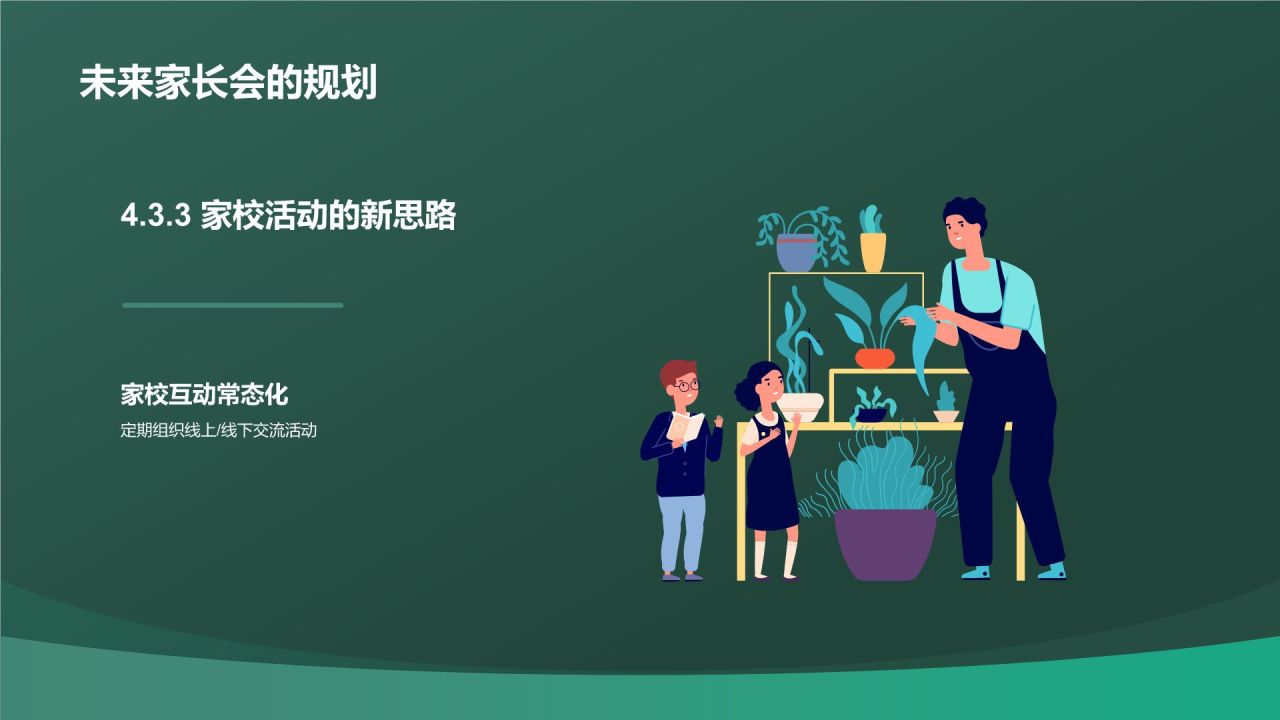 绿色渐变风家长会PPT模板