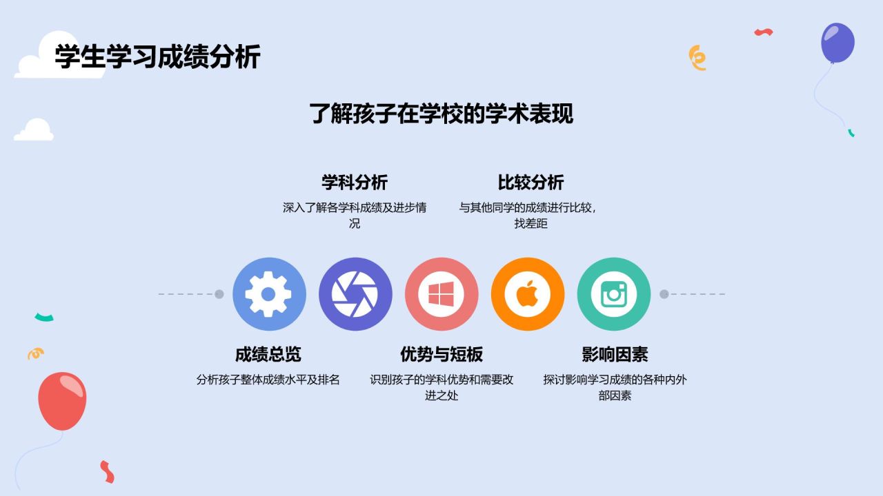 蓝色插画风家长会PPT模板