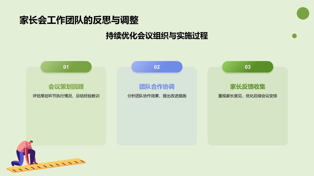 绿色插画风家长会PPT模板