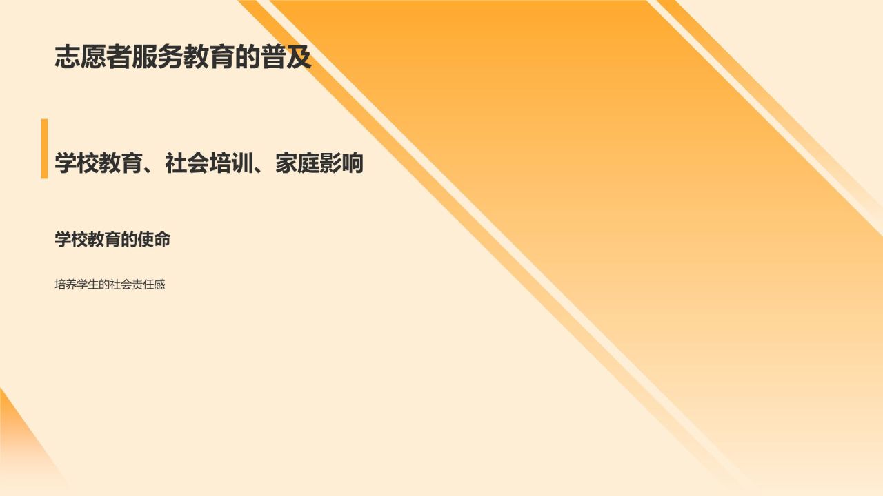 橙色手绘风志愿者PPT模板