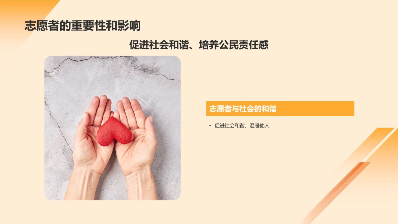 橙色手绘风志愿者PPT模板