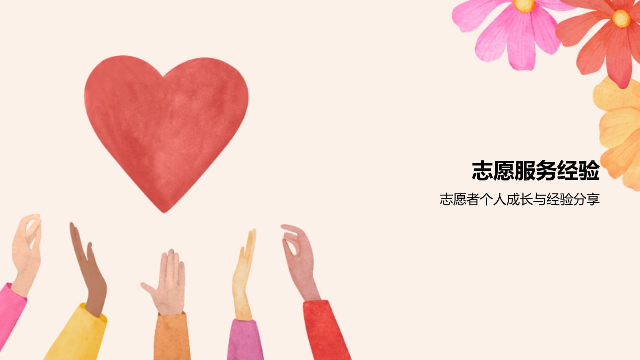 橙色商务风志愿者PPT模板