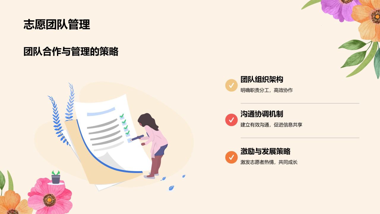 橙色商务风志愿者PPT模板