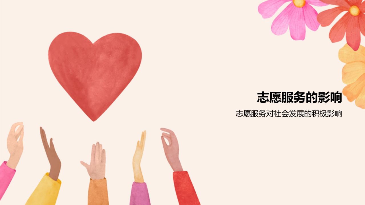 橙色商务风志愿者PPT模板