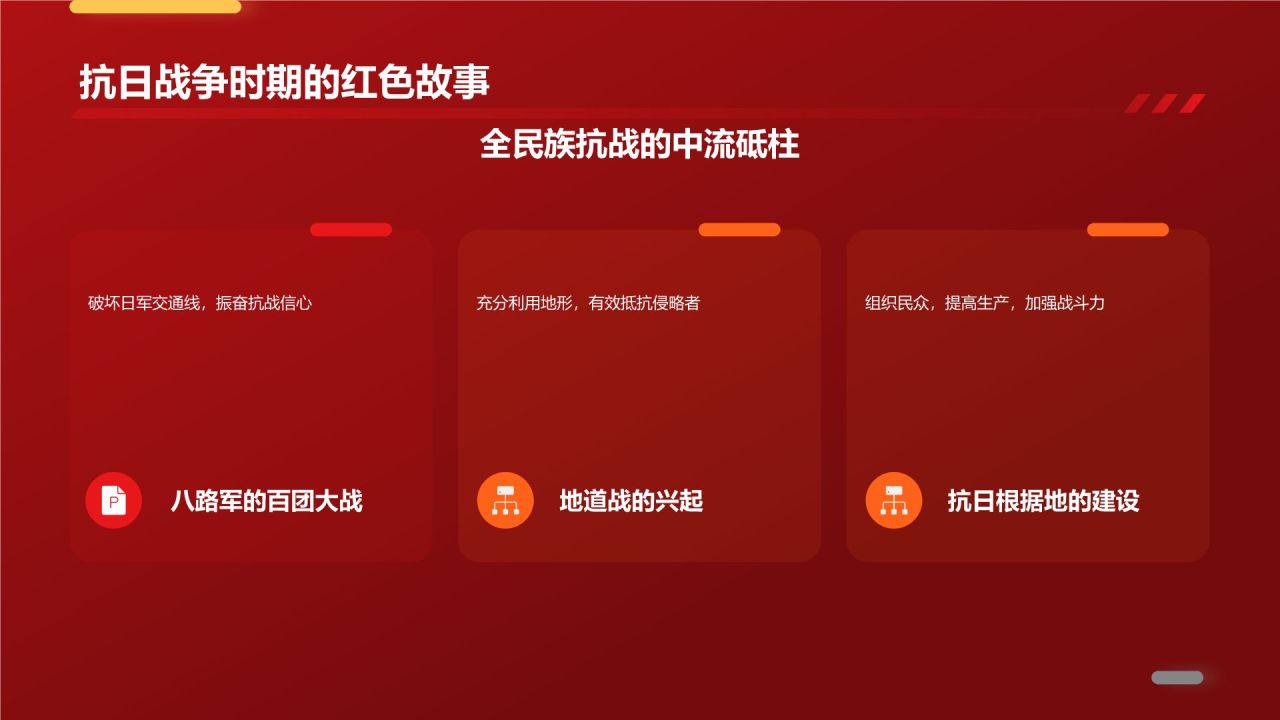 红色庄严红色故事PPT模板