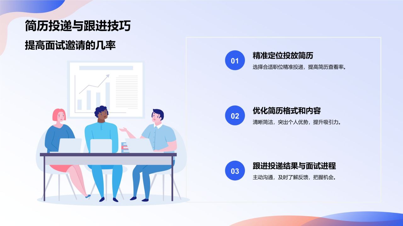 蓝色插画风大学生就业指导PPT模板