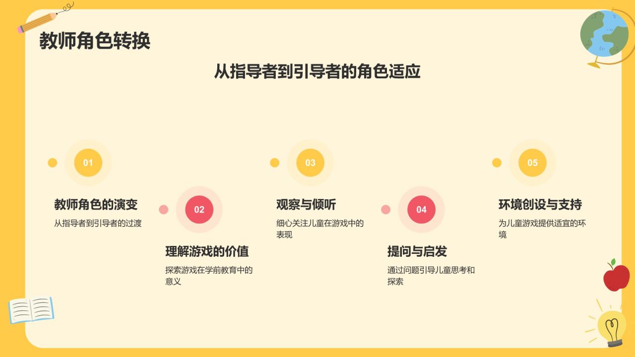 黄色卡通风学前教育游戏PPT模板