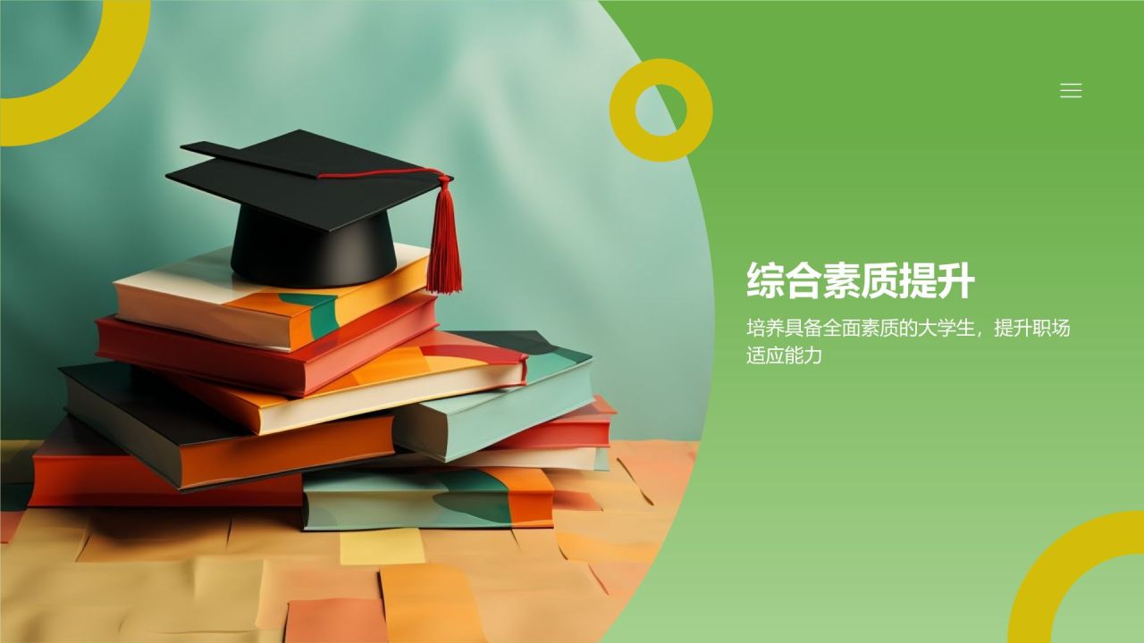 绿色摄影风大学生就业能力展示PPT模板