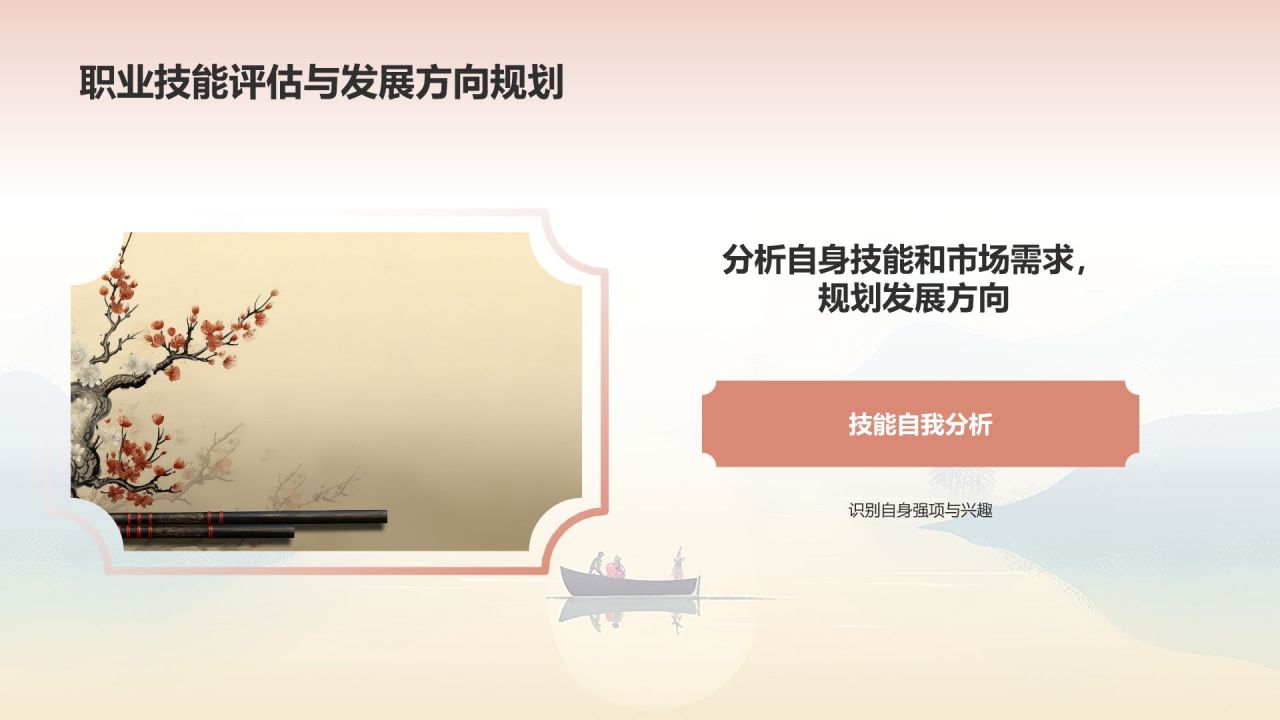 橙灰色水墨风大学生就业能力展示PPT模板