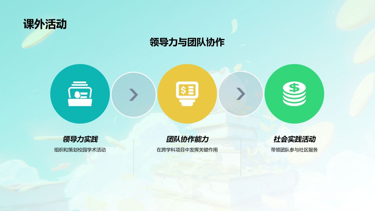 绿色3D风奖学金申请PPT模板