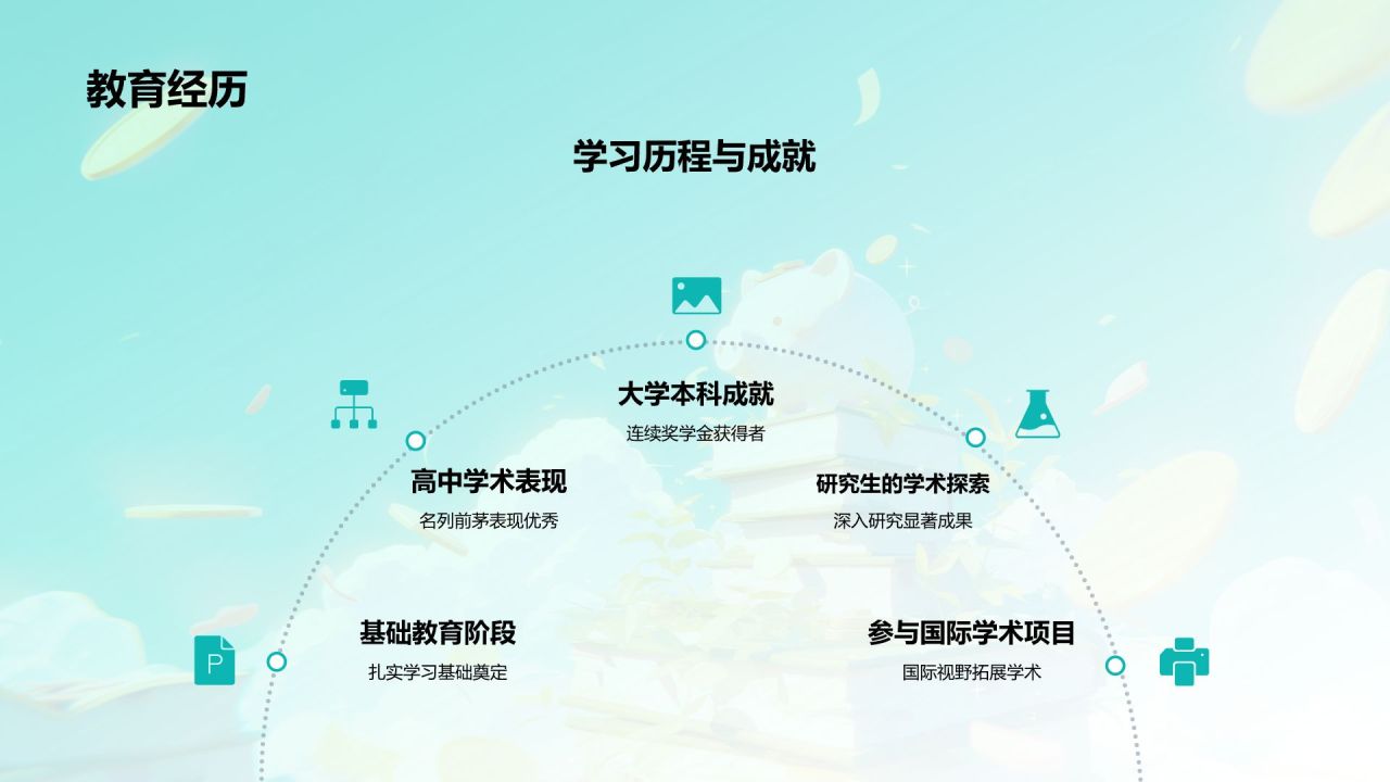 绿色3D风奖学金申请PPT模板