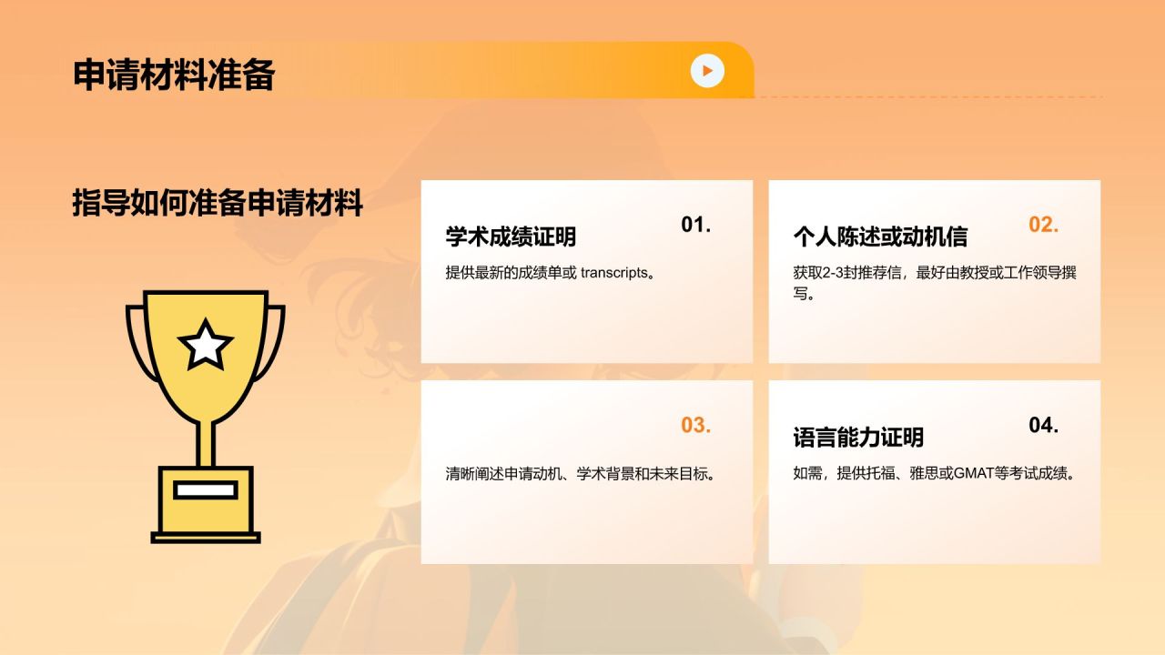 橙色3D风奖学金申请PPT模板