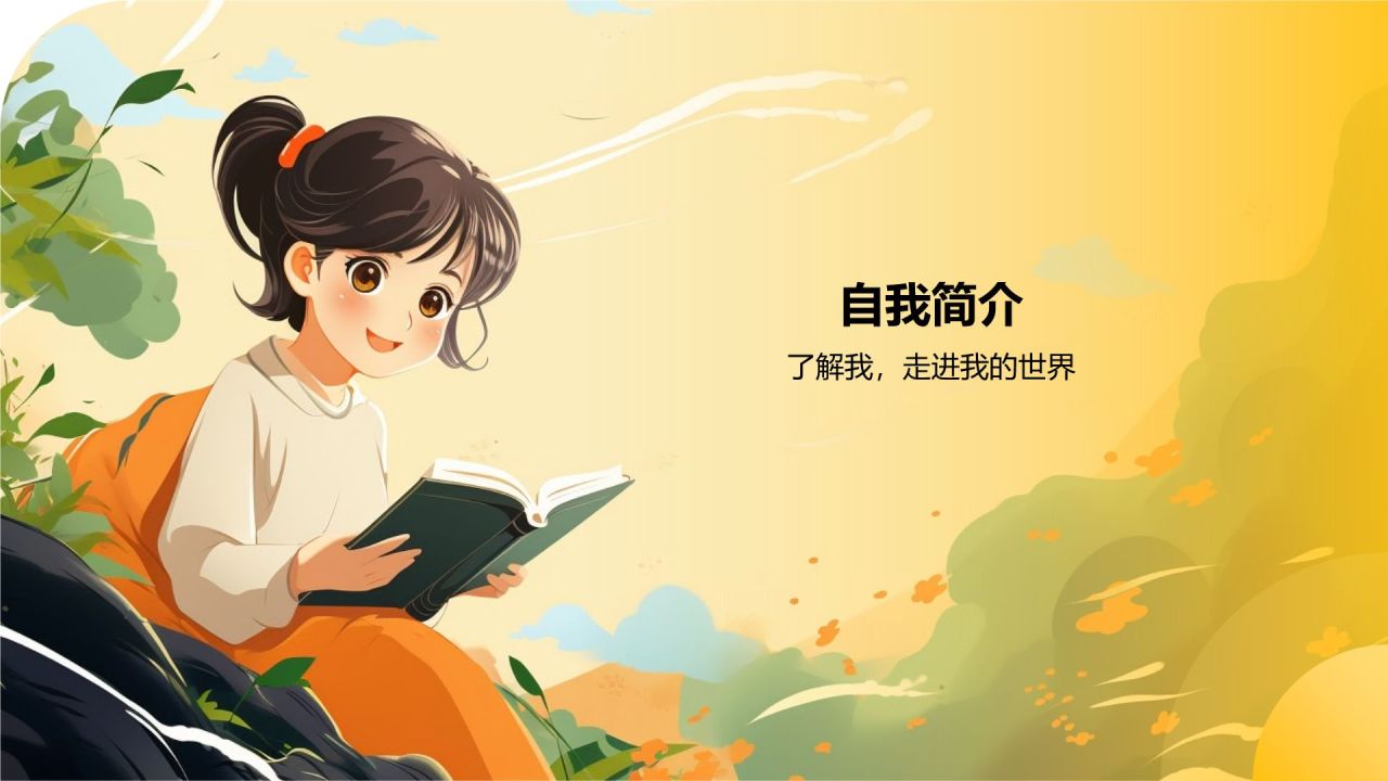 橙色手绘风班委竞选自我介绍PPT模板