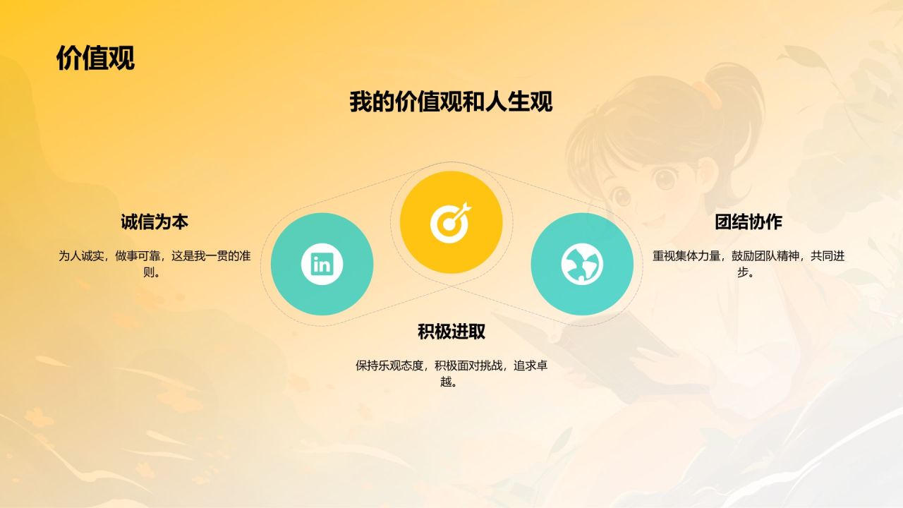 橙色手绘风班委竞选自我介绍PPT模板