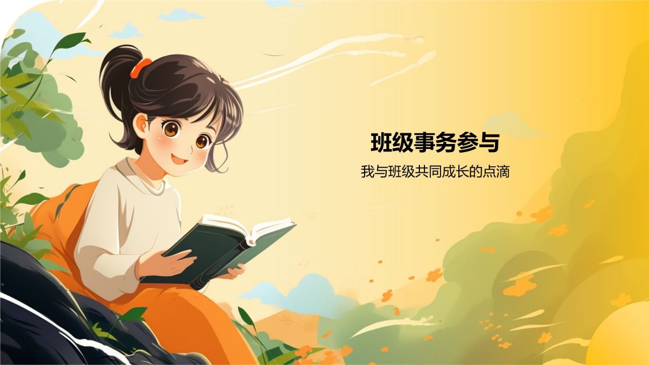 橙色手绘风班委竞选自我介绍PPT模板