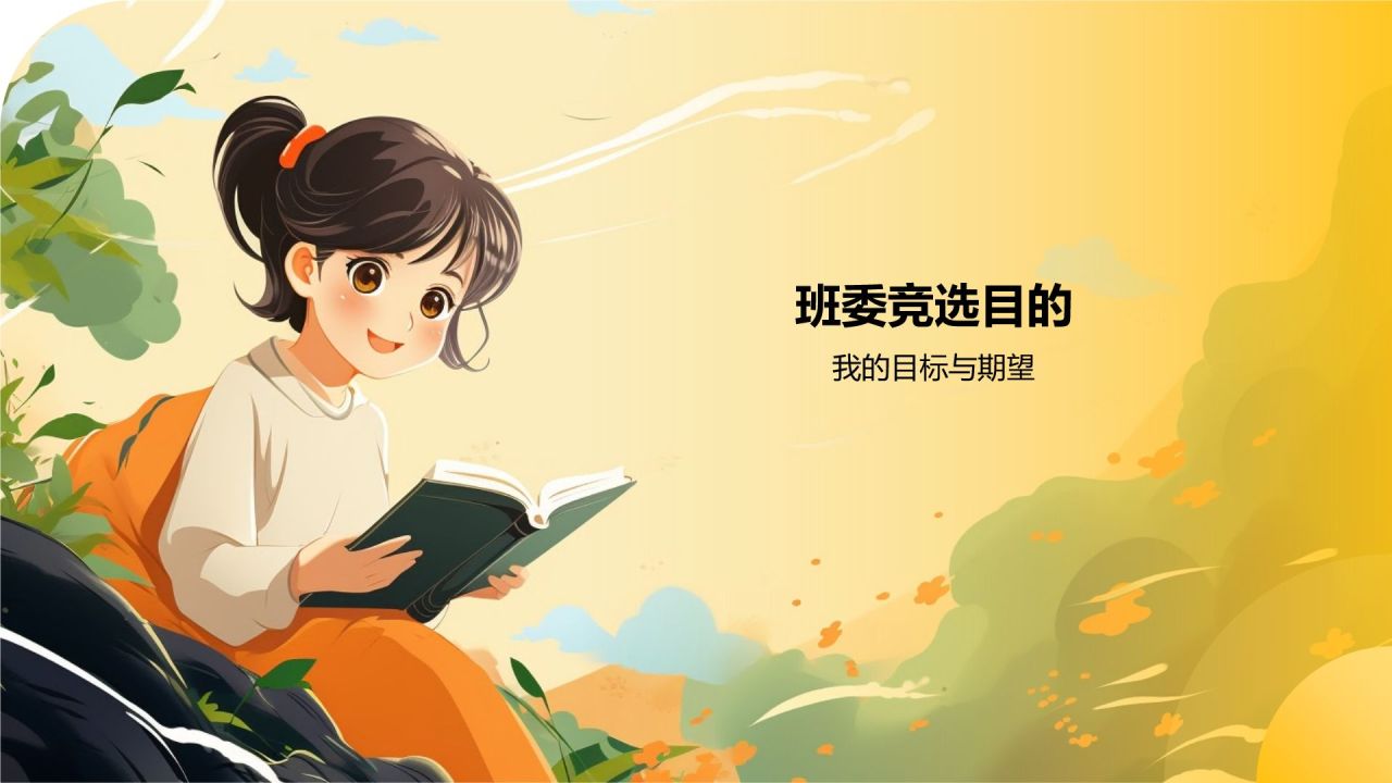 橙色手绘风班委竞选自我介绍PPT模板