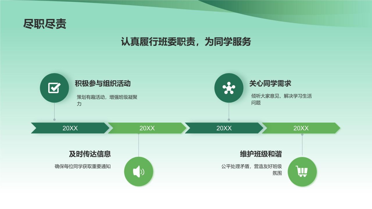 绿色小清新班委竞选自我介绍PPT模板