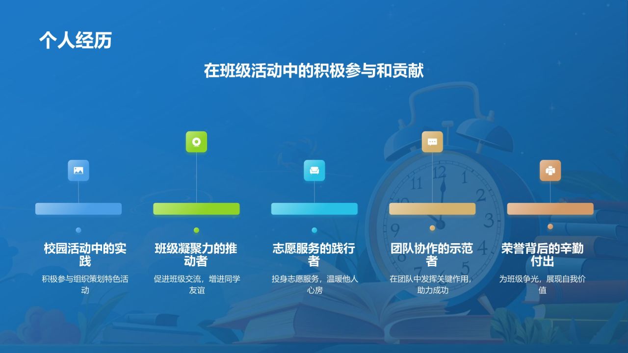 蓝色手绘风班委竞选自我介绍PPT模板