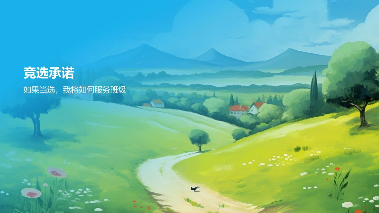 蓝色手绘风班委竞选自我介绍PPT模板