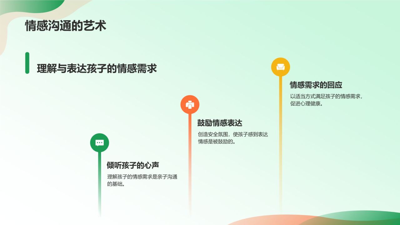 绿色插画风亲子教育PPT模板