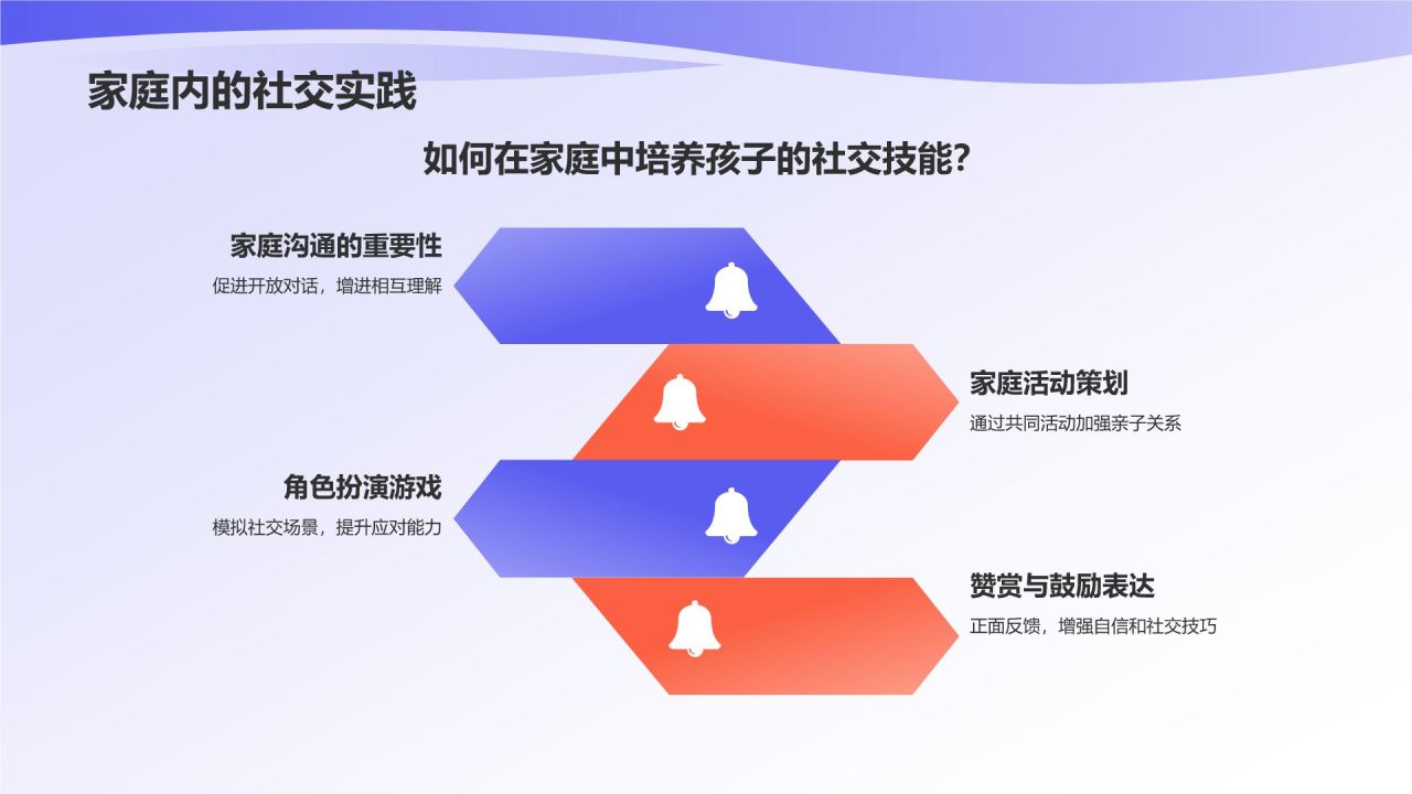蓝色插画风亲子教育PPT模板