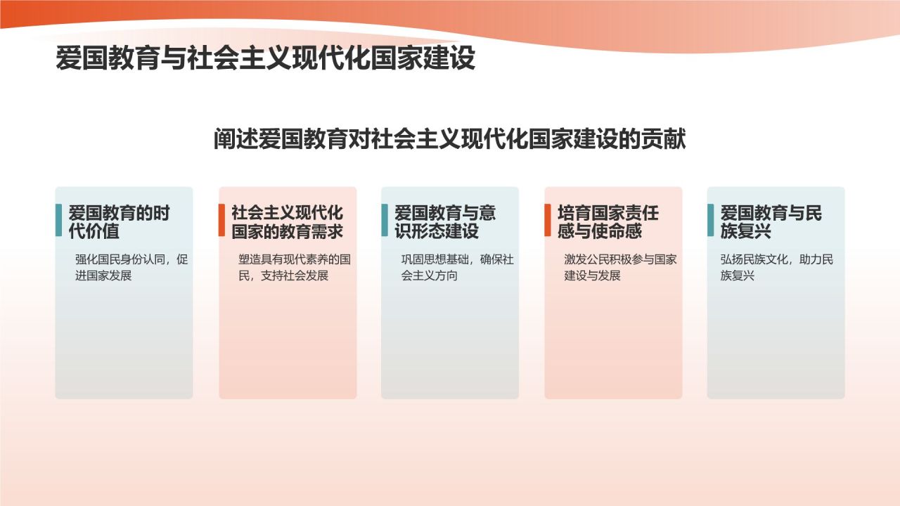 红色插画风爱国教育PPT模板